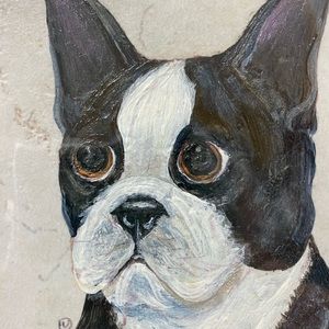 Boston Terrier wall decor-hand painted